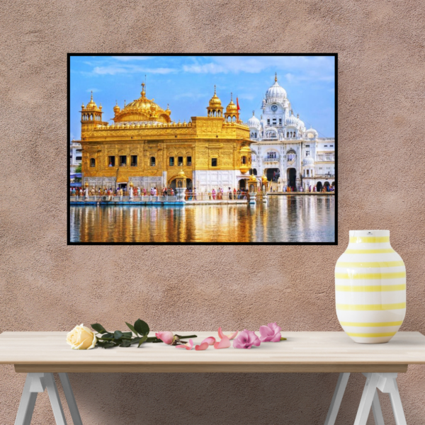Golden Temple and Akal Takht Amritsar - Sacred Sikh Complex Canvas Painting - Image 2