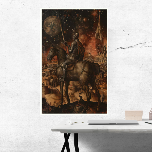 Twilight of the Realm - Medieval Knight on Horseback Canvas Painting - Image 2
