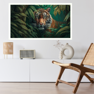Spirit of the Wild - Majestic Tiger in Lush Jungle Canvas Painting