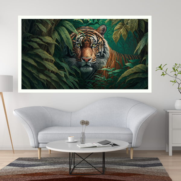 Spirit of the Wild - Majestic Tiger in Lush Jungle Canvas Painting - Image 2