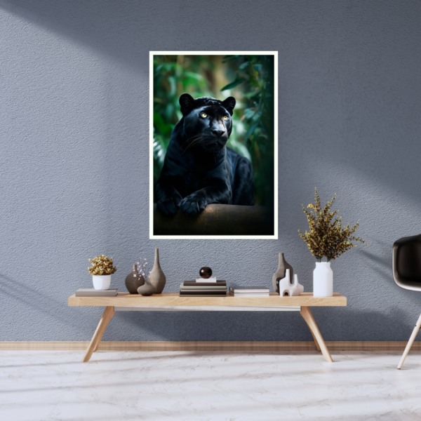 Dark Majesty - Majestic Black Panther Portrait Canvas Painting - Image 2