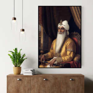 Maharaja Ranjit Singh Ji - The Lion of Punjab Portrait Canvas Painting