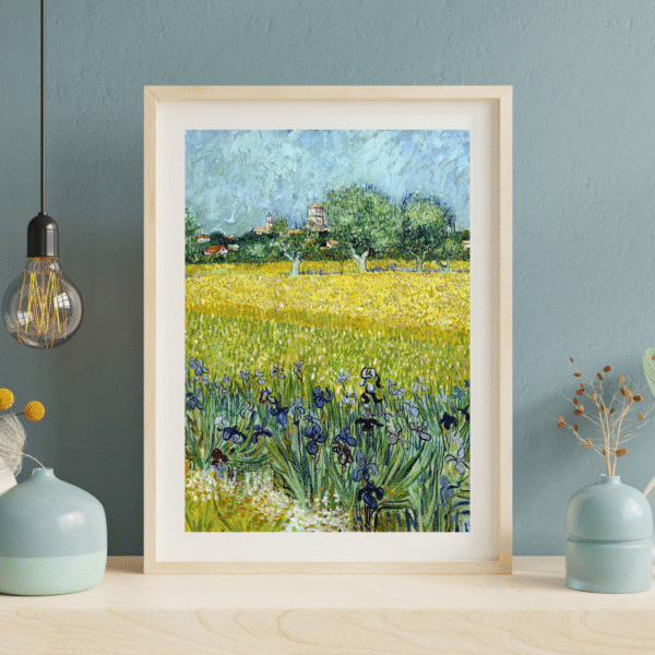 Irises in the Golden Field Canvas Painting