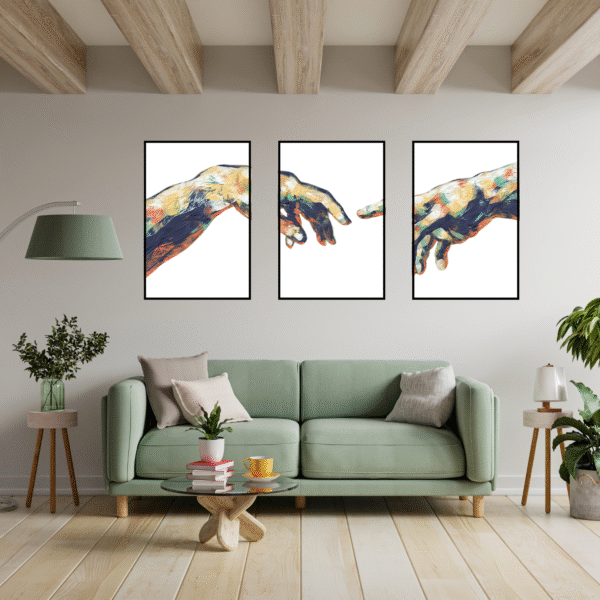 Divine Connection Triptych Canvas Painting Set of 3 Art O Hub - Image 3