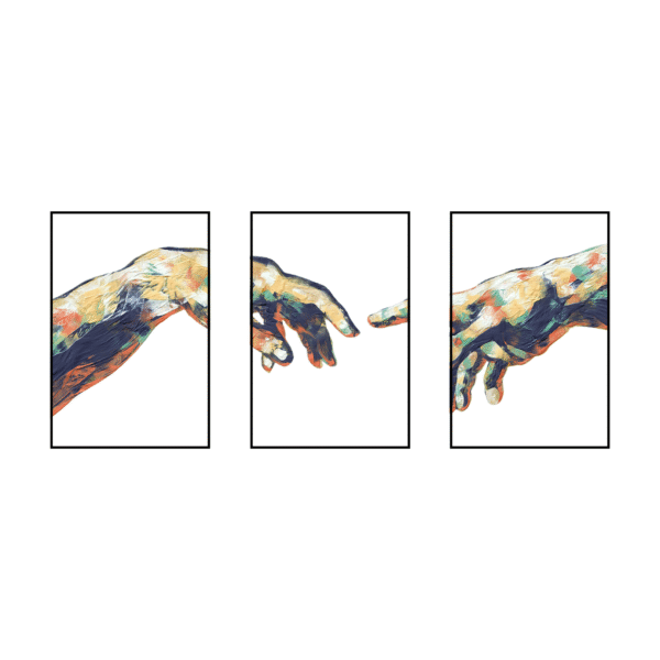 Divine Connection Triptych Canvas Painting Set of 3 Art O Hub