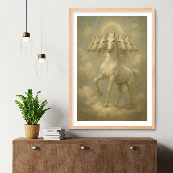 Vahana of the Celestial Realm – Seven-Headed Divine Horse - Image 2