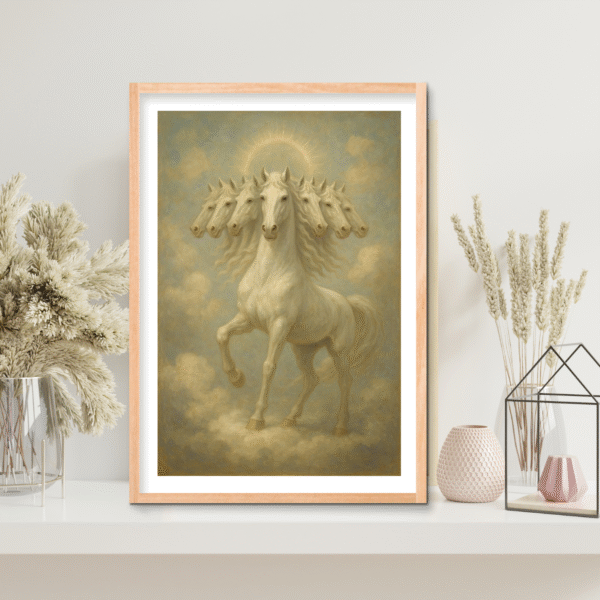 Vahana of the Celestial Realm – Seven-Headed Divine Horse - Image 5
