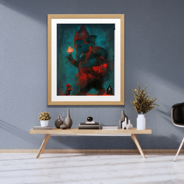 Divine Glow – Ganesha’s Lotus Blessing - Image 4